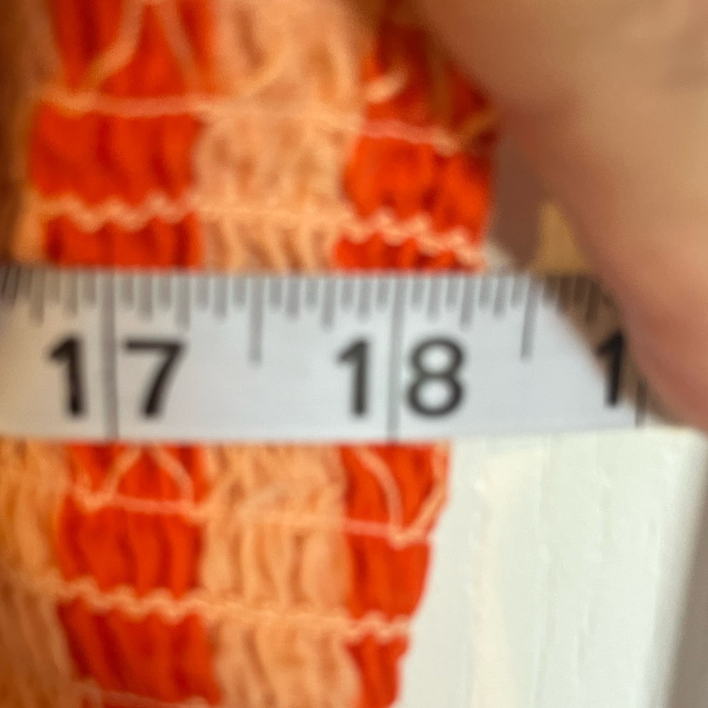Anthropologie Midi Dress Size XL Smocked Blush Orange Stripe Spaghetti Strap - Picture 13 of 15